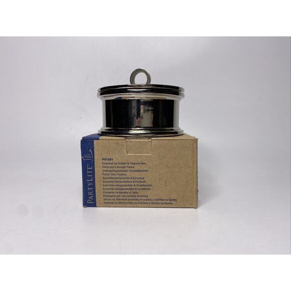 Partylite escential jar holder & treasure box rare retired nib p19bc/p91591 - Picture 1 of 2